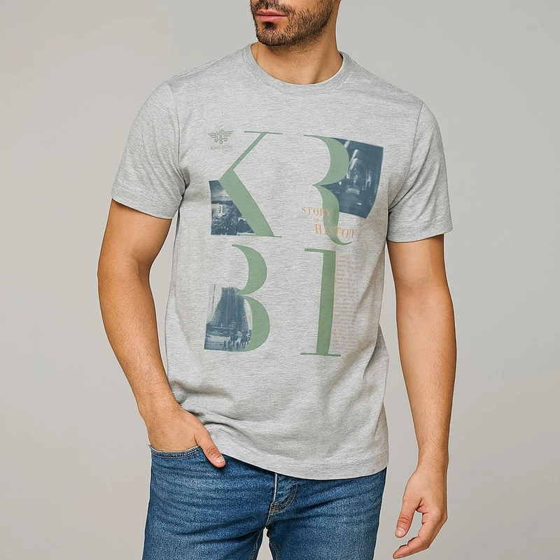 تی شرت آستین کوتاه مردانه مدل SB-SS-2182