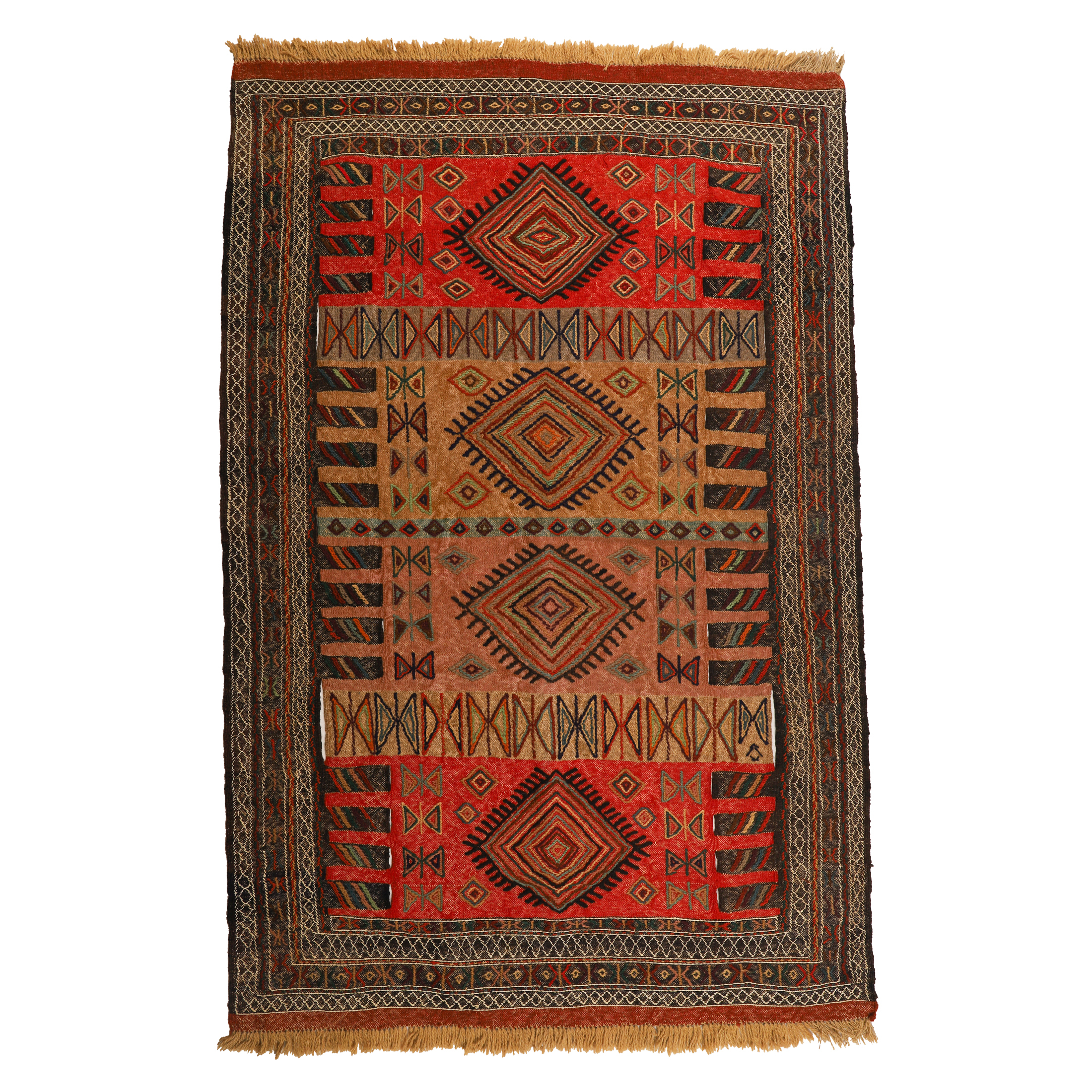 گلیم دستبافت دومتری طرح سفره کردی کد 140496