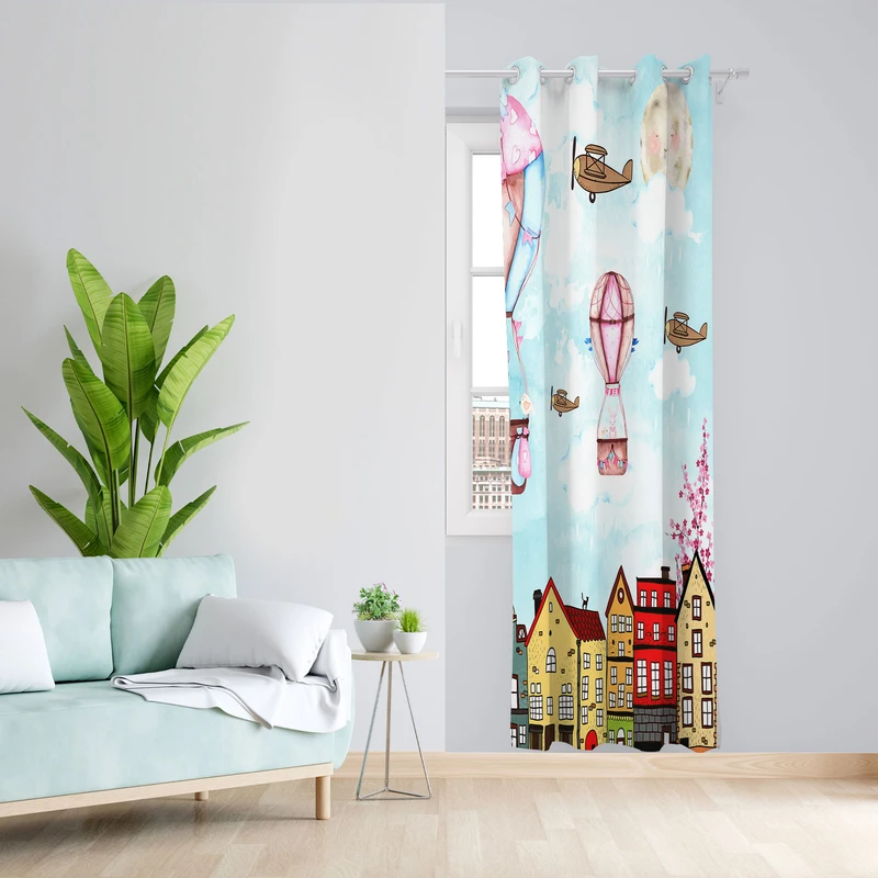 پرده مدل مخمل پانچی طرح کارتونی کد 2537 سایز 200x140 سانتی متر