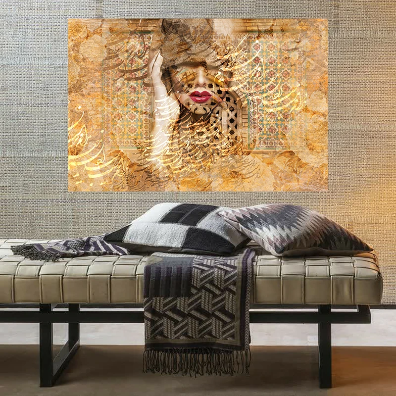 تابلو شاسی طرح مخمل تایپوگرافی نستعلیق کد AR31058