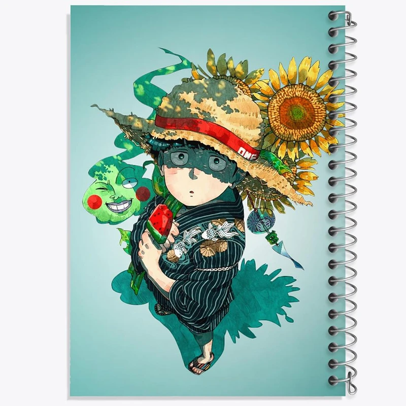 دفتر ژورنال نویسی 50 برگ خندالو مدل نقطه ای طرح شییکو انیمه موب سایکو Mob Psycho 100 کد 24458