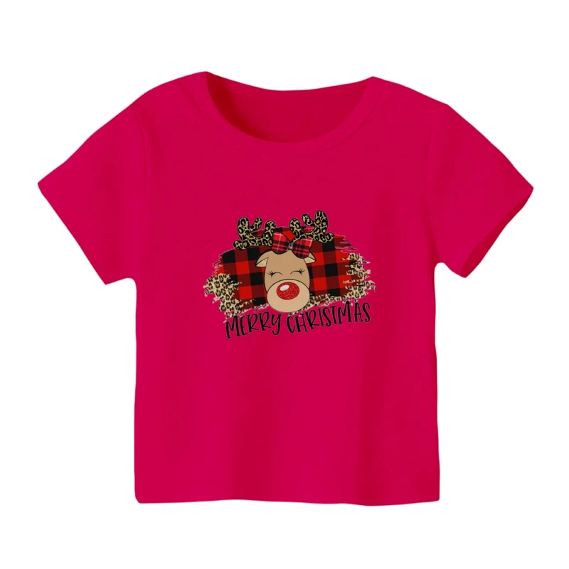 تی شرت آستین کوتاه بچگانه مدل گوزن کریسمس کد 7