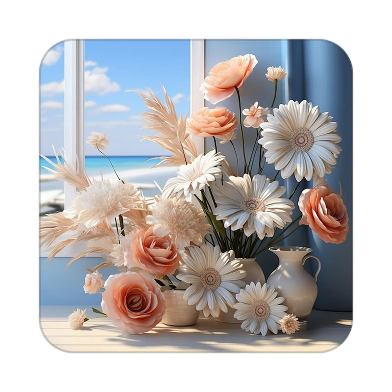 زیر لیوانی کاکتی طرح گل مدل mp16178