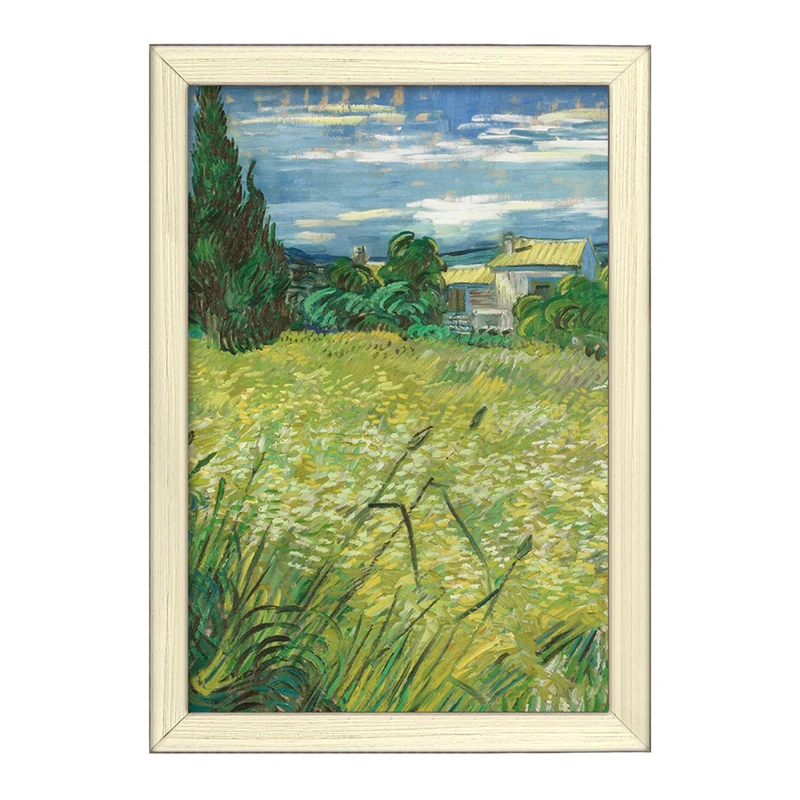 تابلو خندالو طرح گندم زار سبز با سرو ونسان ونگوگ (Van Gogh) کد 36797