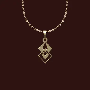 گردنبند طلا 18 عیار زنانه مدوپد مدل هندسی کد X2-1-1051