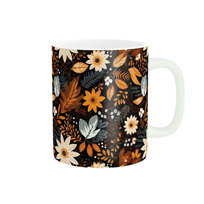 ماگ پاد آفرین مدل گل و برگ کد DKC755