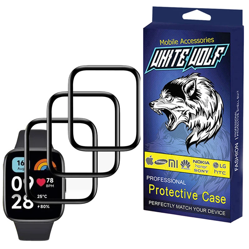 محافظ صفحه نمایش وایت ولف مدل W-3PWM مناسب برای ساعت هوشمند شیائومی Watch 3 Active بسته 3 عددی