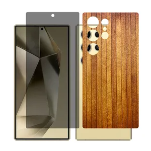 Glass Together model privacy screen protector for Samsung Galaxy S24 Ultra mobile phone with back cover sticker