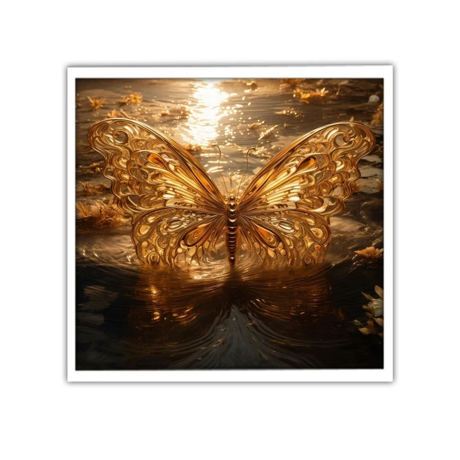 تابلو نوری بکلیت طرح پروانه طلایی مدل W-MID-19530