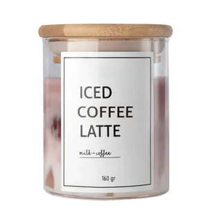  شمع دست‌ساز معطر مدل آیس کافی لته با رایحه قهوه زمان اتمام 40 ساعت