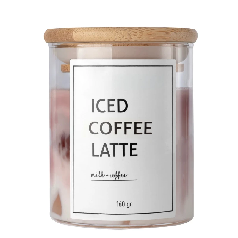  شمع دست‌ساز معطر مدل آیس کافی لته با رایحه قهوه زمان اتمام 40 ساعت