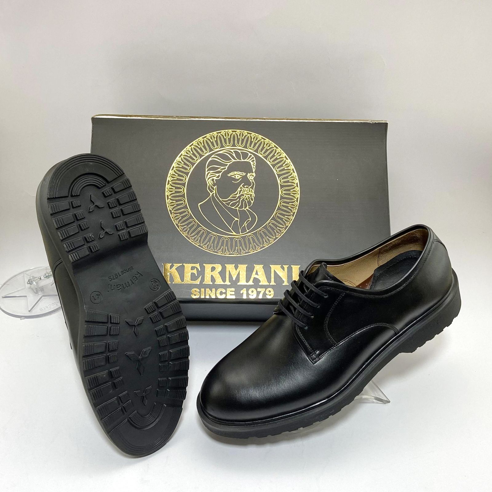 کفش مردانه کرمانی مدل چرم دستدوز کد 1066 رنگ مشکی - - 6