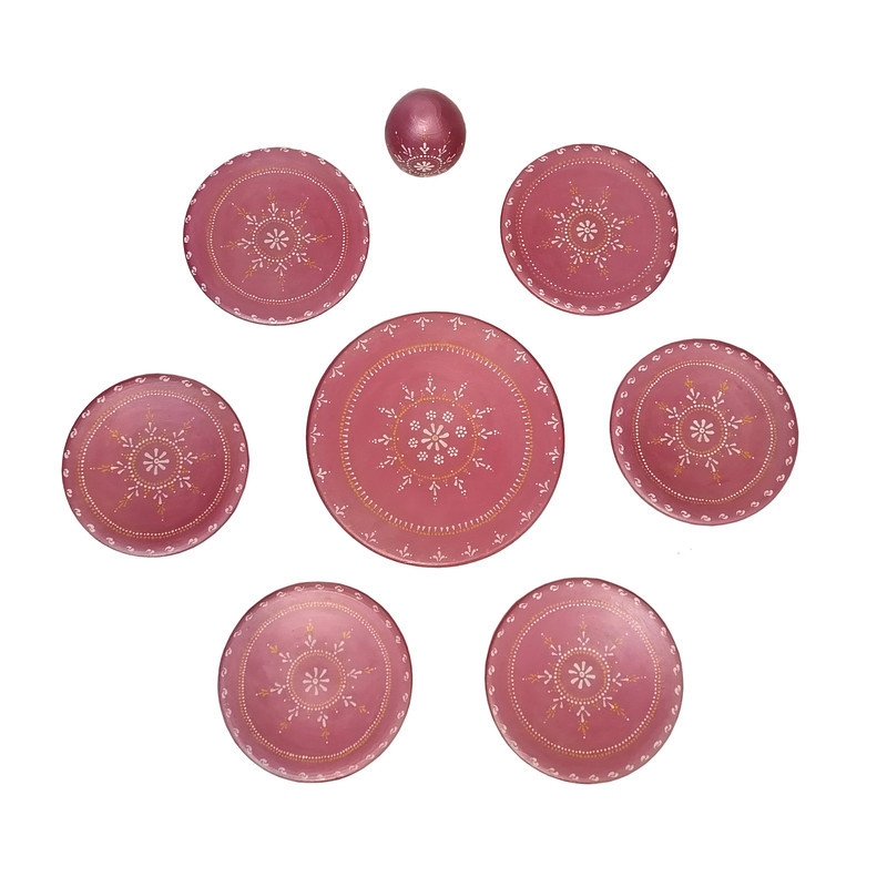 مجموعه ظروف هفت سین هشت پارچه طرح متالیک کد 045