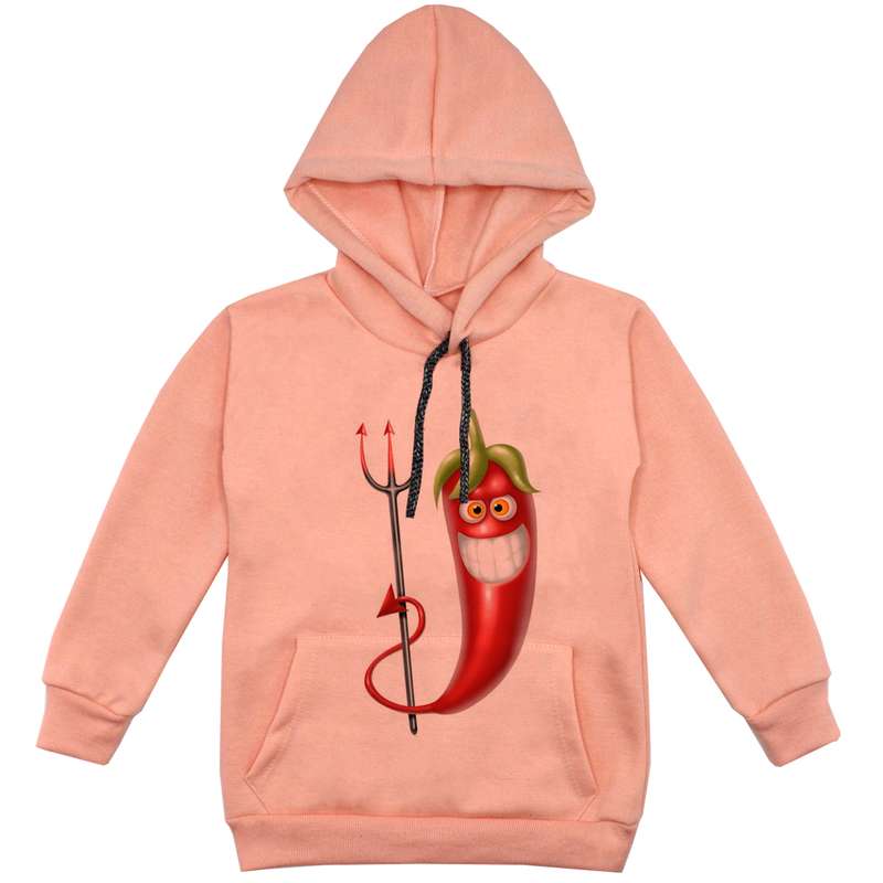 هودی پسرانه مدل فلفل خندان F155 رنگ گلبهی
