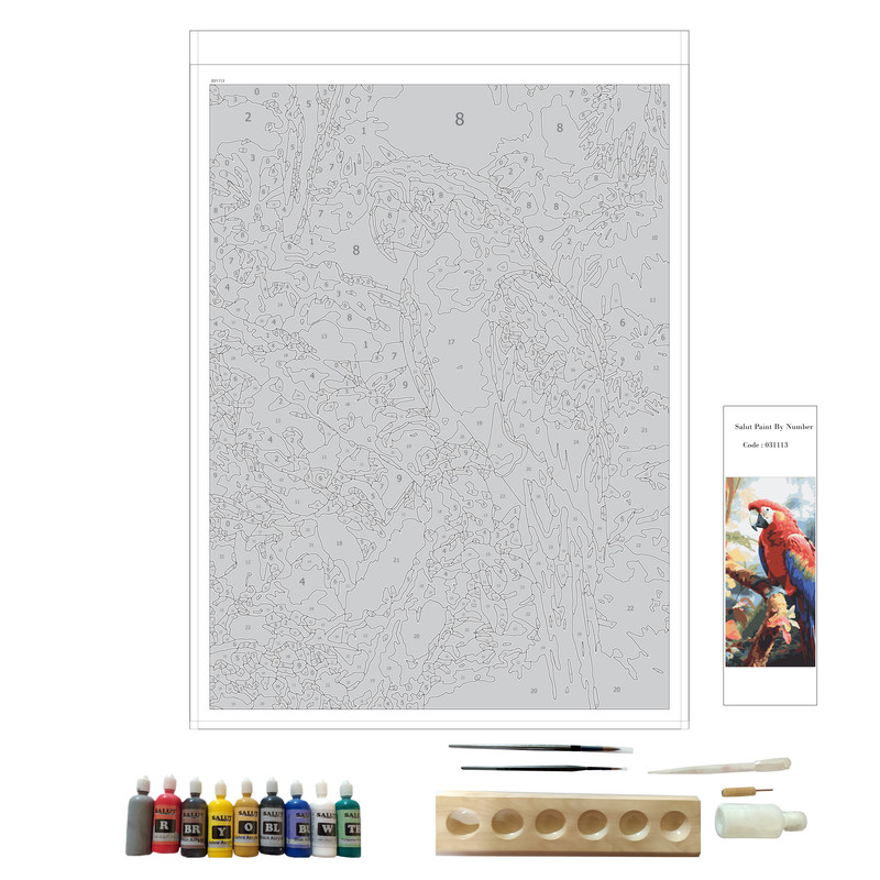 بسته رنگ آمیزی سالوت مدل آکرولیک کد 031113 مجموعه 18 عددی