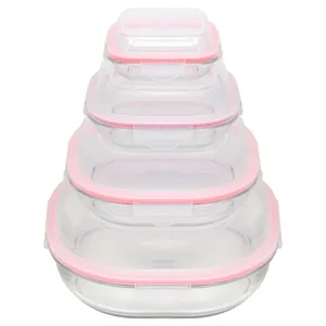ظرف نگهدارنده لیمون مدل GLASS CONTAINER مجموعه 4 عددی