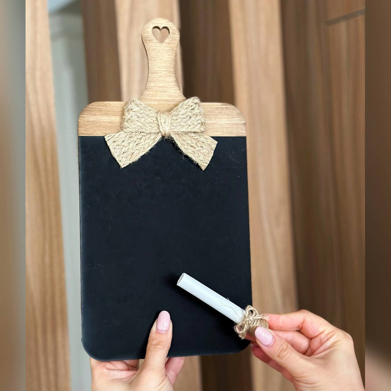 تخته سیاه مدل پاپیون سایز 15×30 سانتی متر به همراه گچ