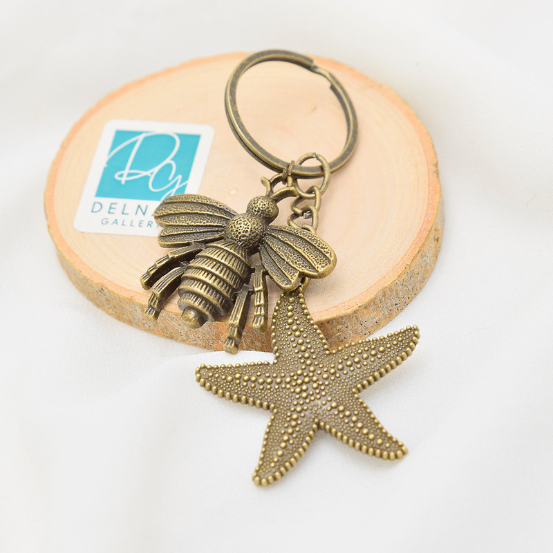 جاکلیدی زنانه دلنار گالری مدل زنبور و ستاره دریایی