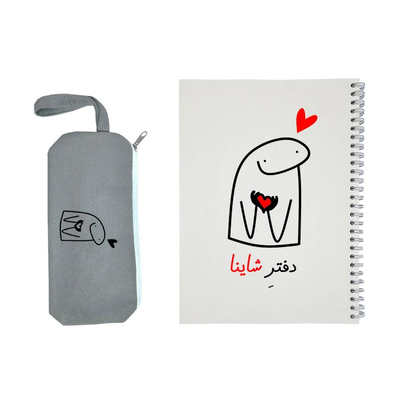 دفتر مشق 50 برگ طرح شاینا به همراه جامدادی