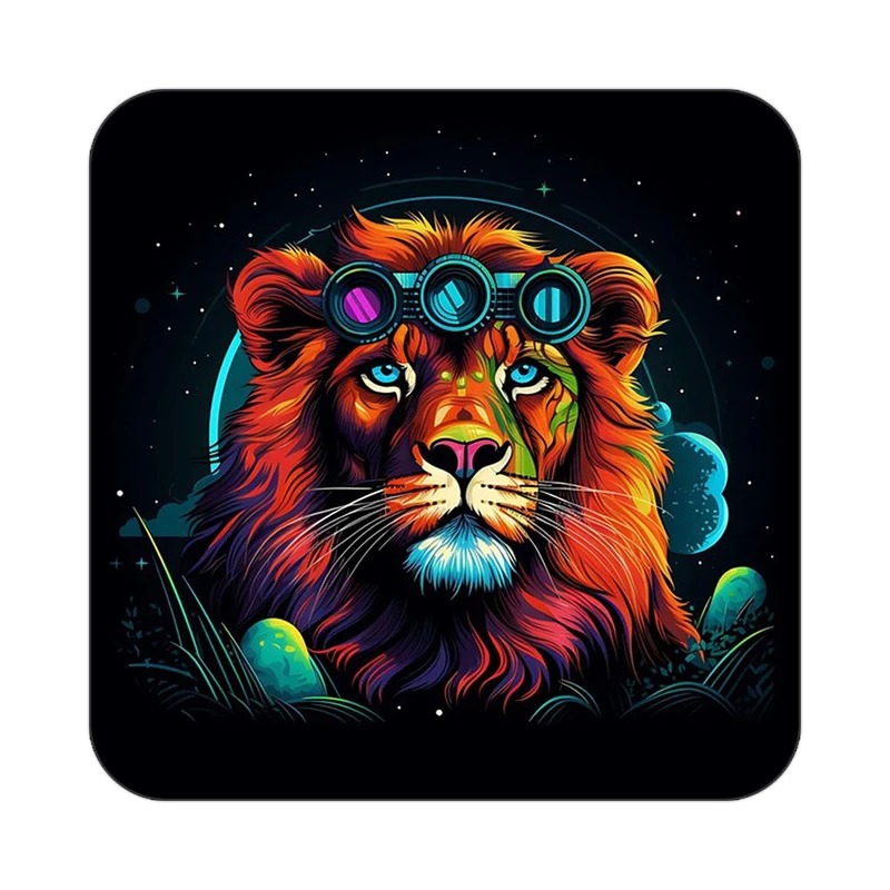 زیر لیوانی کاکتی طرح شیر مدل mp24014