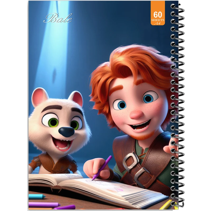 دفتر نقاشی 60 برگ انتشارات بله طرح فانتزی پسرانه  کد A4-O36