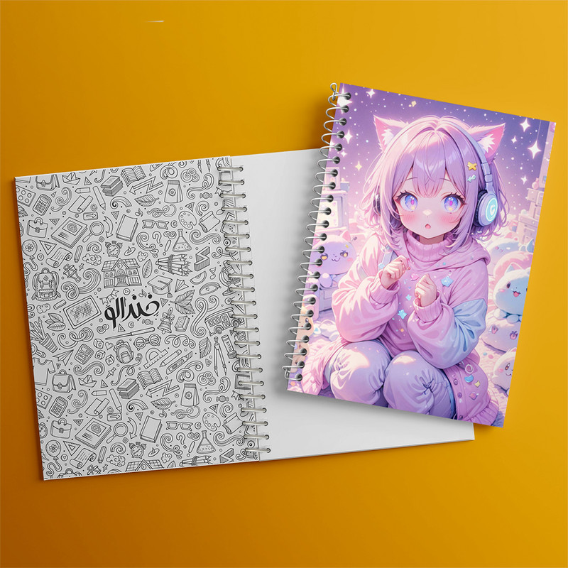 دفتر مشق 100 برگ خندالو طرح دختر انیمه ای کد N1999