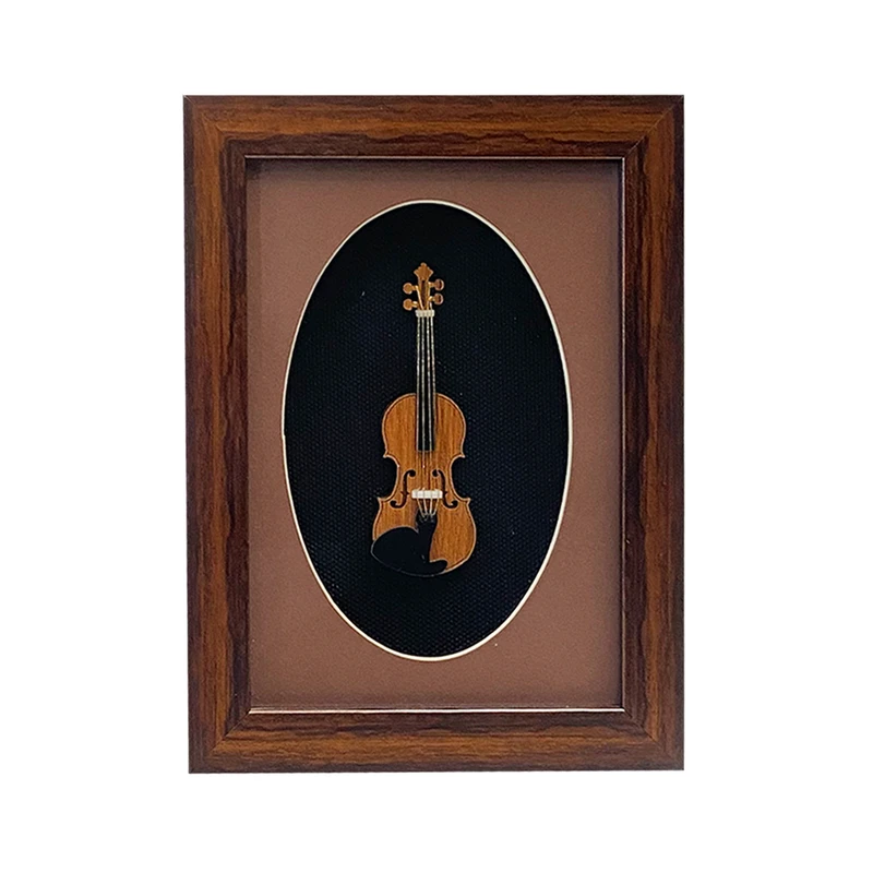 تابلو بکلیت طرح ویولن مدل GH-204-1318 فریم قهوه ای 