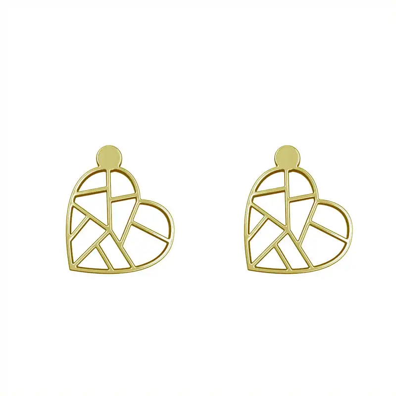 گوشواره طلا 18 عیار زنانه مدوپد مدل قلب کد GA1-14946