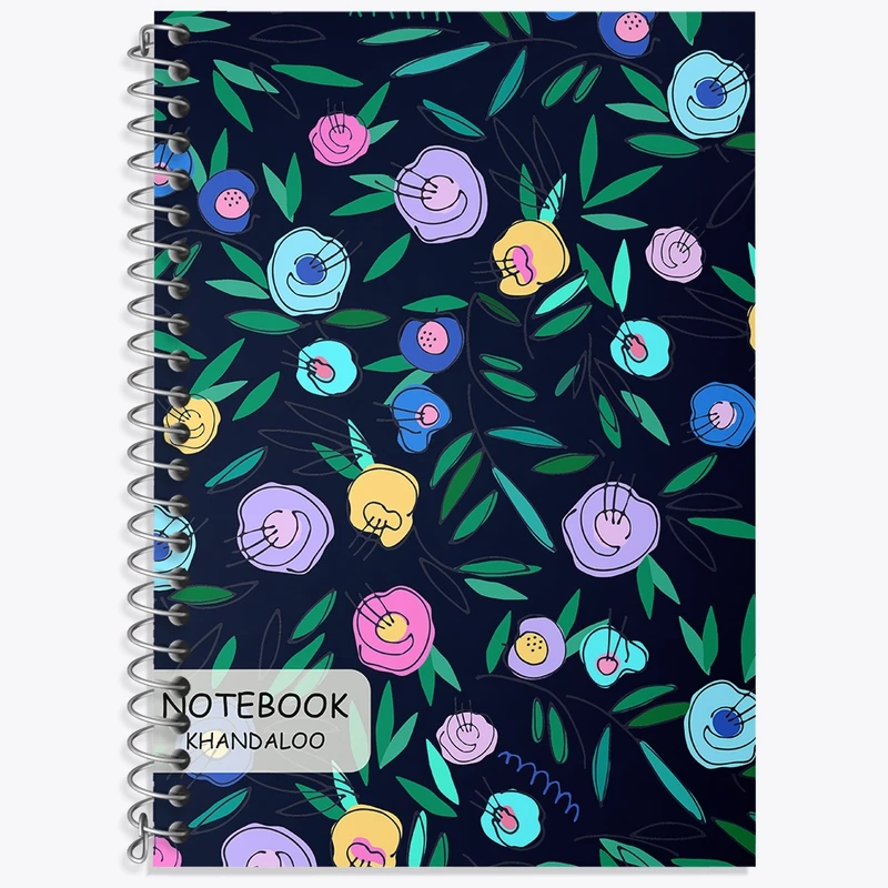 دفتر زبان 50 برگ خندالو مدل سه خط طرح گل گلی کد N242