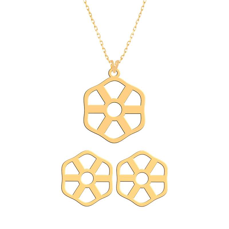 نیم ست طلا 24 عیار زنانه فرشته طرح اسلیمی WHSLZ-000051