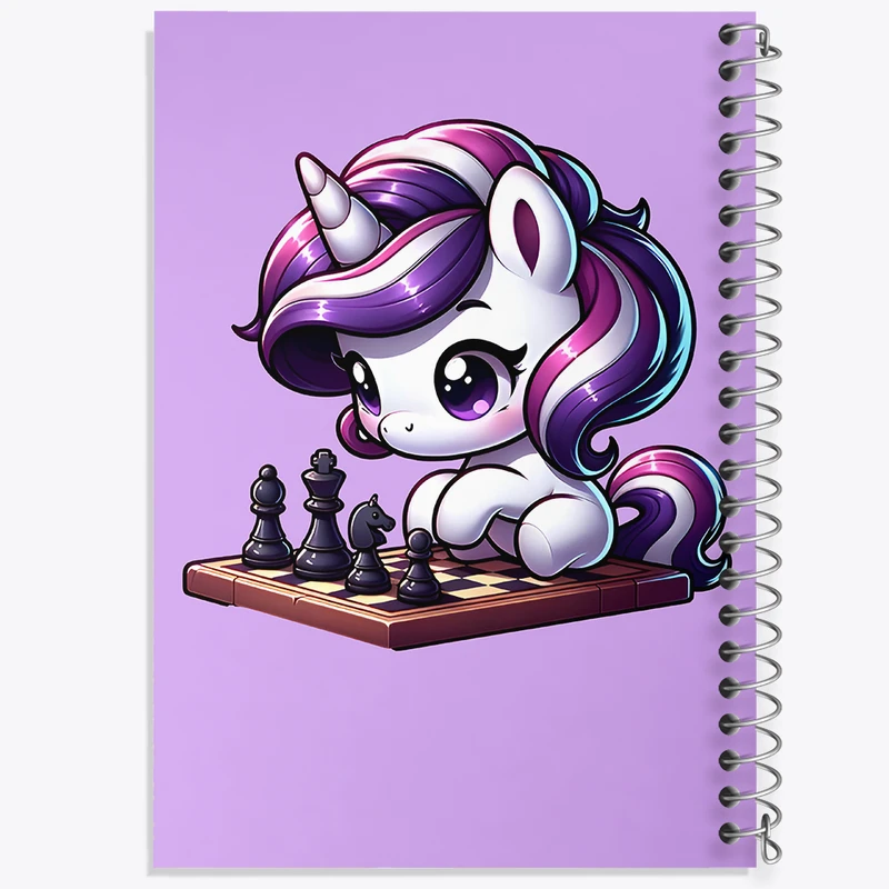 دفتر مشق 50 برگ خندالو طرح اسب تک شاخ کیوت کد F7720