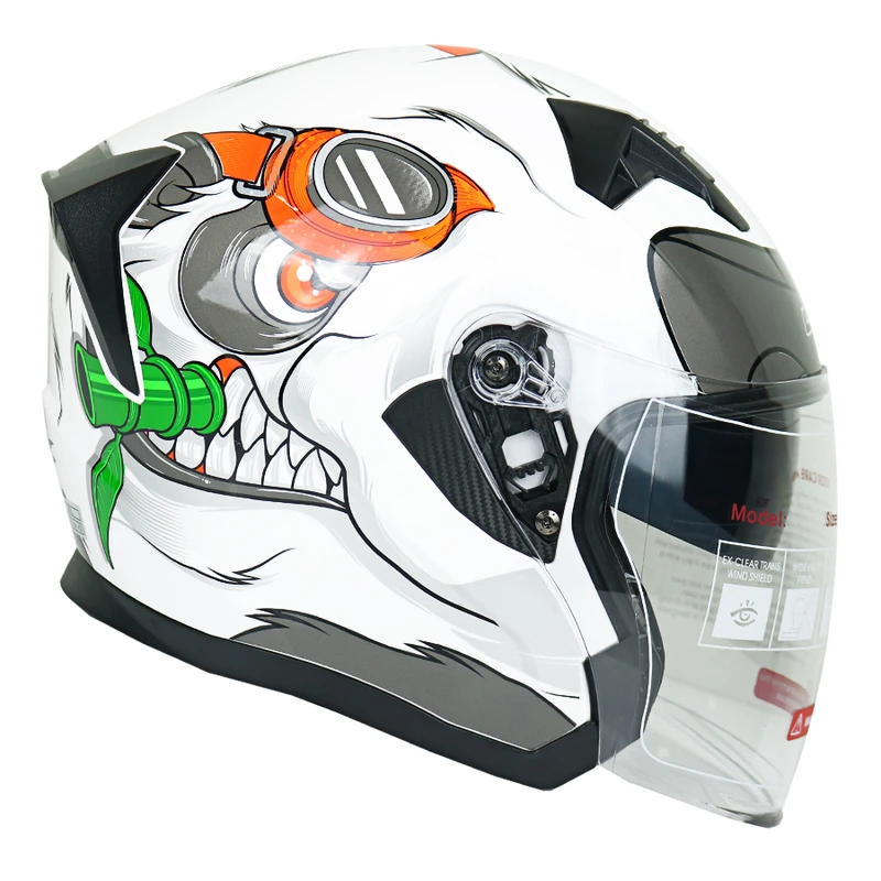 کلاه کاسکت بدون فک دی ای وان مدل +407 Boofaloo Wh/OR