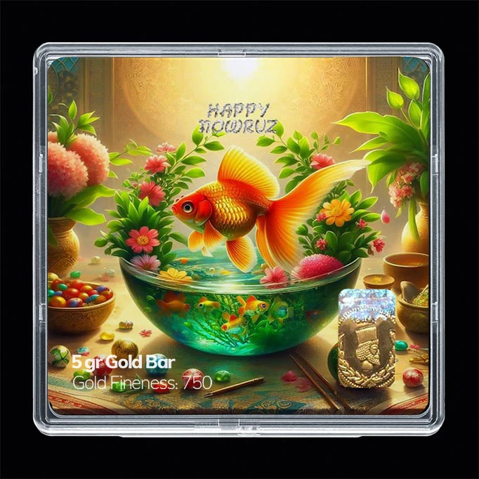 سکه گرمی طلا 18 عیار مدوپد مدل نوروز و سال نو کد SG11538
