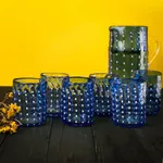 لیوان شیشه ای  بومی مدل نگینی استوانه بسته 6 عددی