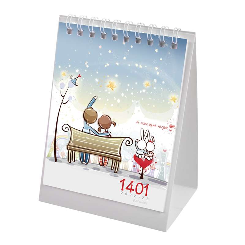  تقویم رومیزی سال 1401 طرح نیمکت مدل FN1