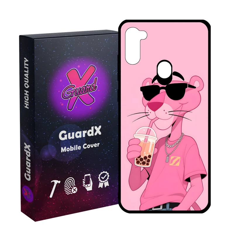 کاور گارد ایکس طرح پلنگ صورتی مدل 11063 مناسب برای گوشی موبایل سامسونگ Galaxy A11/M11