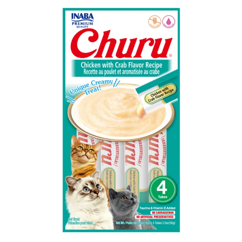 تشویقی گربه اینابا مدل بستنی طعم مرغ و خرچنگ وزن ۵۶ گرم