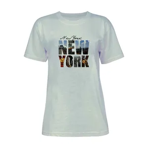 تی شرت آستین کوتاه زنانه مدل NY کد L172 رنگ طوسی