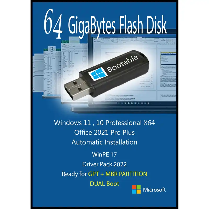 سیستم عامل  Windows 11 10 Pro X64 - Office 2021 Pro Plus - Driver Pack 2022 نشر مایکروسافت