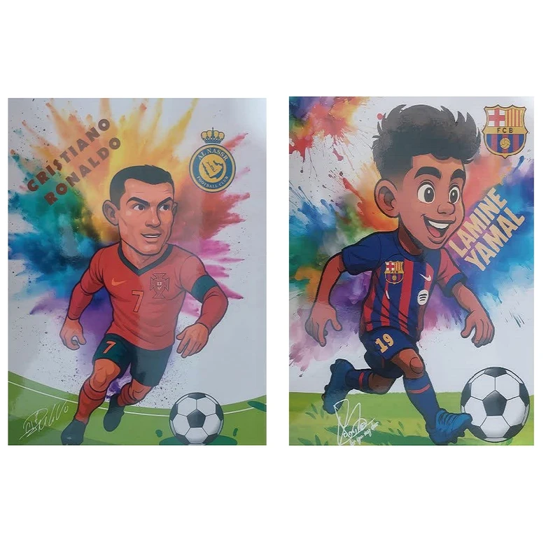 دفتر نقاشی 30 برگ مدل رونالدو و یامال بسته 2 عددی