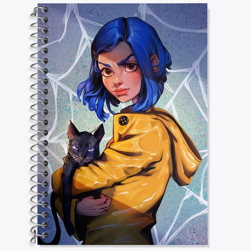 دفتر زبان 50 برگ خندالو مدل سه خط طرح کورالاین Coraline کد 20796