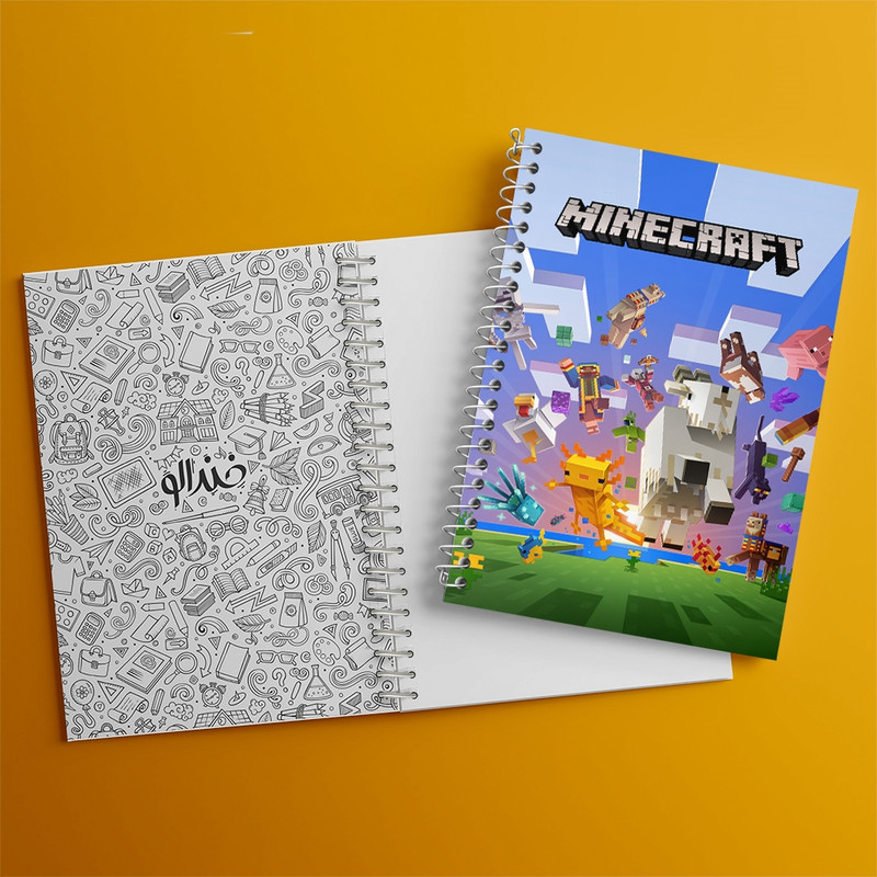 دفتر مشق 100 برگ خندالو طرح ماینکرافت (Minecraft) کد F2429