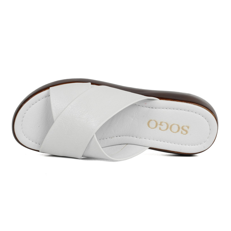 دمپایی زنانه مدل مروارید رنگ سفید