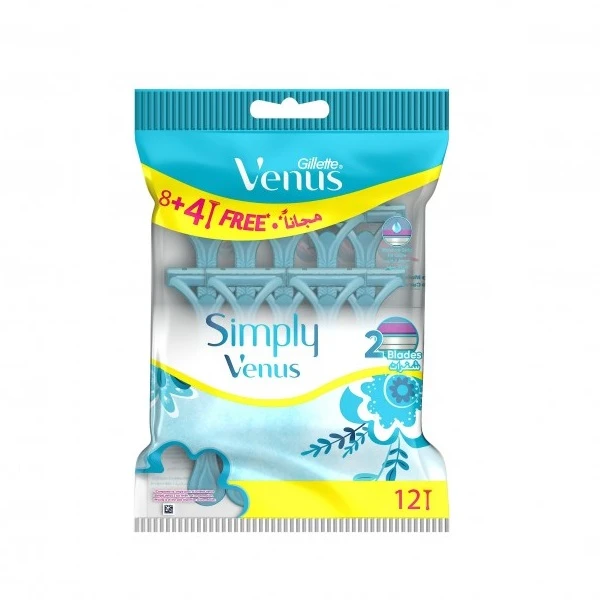 خود تراش ژیلت مدل  Simply Venus بسته 12 عددی 