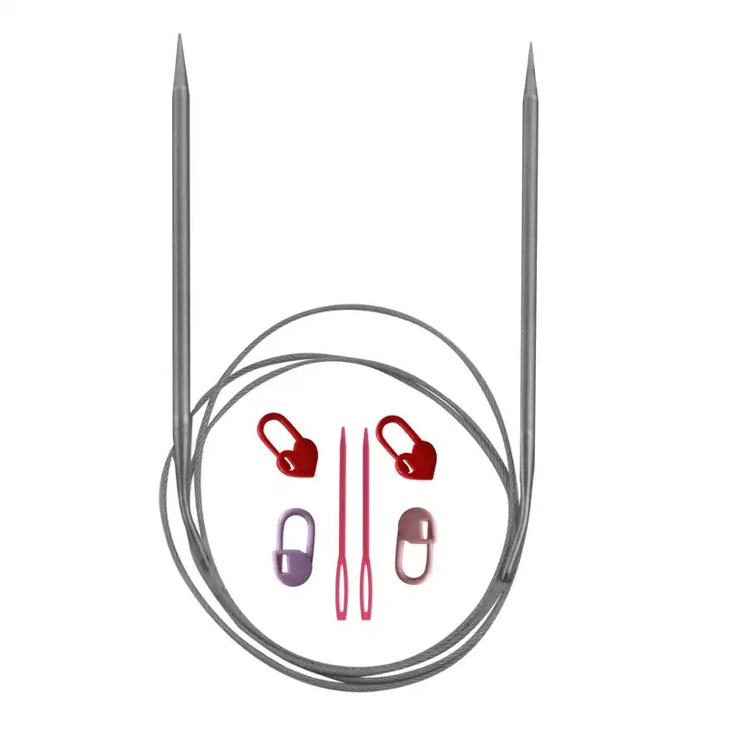 میل بافتنی مدل S.N-04 به همراه سنجاق نشانه گذار بافتنی و سوزن دوخت کاموا مجموعه 7 عددی