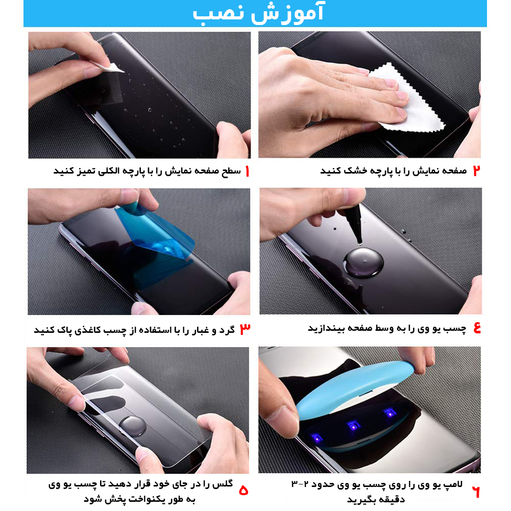 محافظ صفحه نمایش پیور گلس مدل NueGlas UV مناسب برای گوشی موبایل آنر X9a