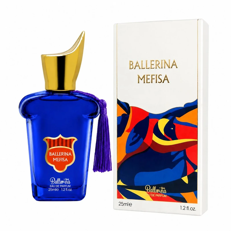 عطر جیبی مردانه بالرینا مدل Mefisa با رایحه تند و مرکباتی حجم 25 میلی‌لیتر