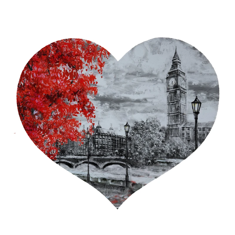 پادری مدل قلب طرح پاییز کد 5116 سایز 90 × 90 سانتی متر