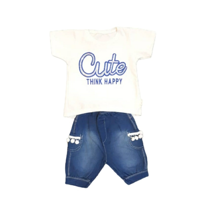 ست تی شرت و شلوارک دخترانه مدل Cute