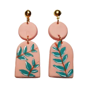 گوشواره زنانه ماه فام مدل برگ نخل